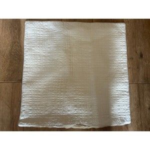 Hugo Boss Pillow Sham 26x26" Luxe Ivory Quilted Euro 100% Cotton Silk Border